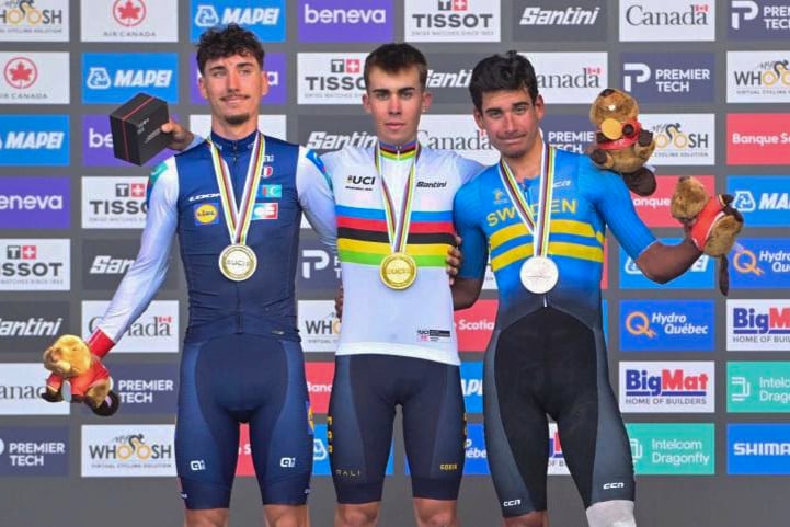 Doblete histórico de Benjamín Noval, campeón mundial júnior de ciclismo en ruta