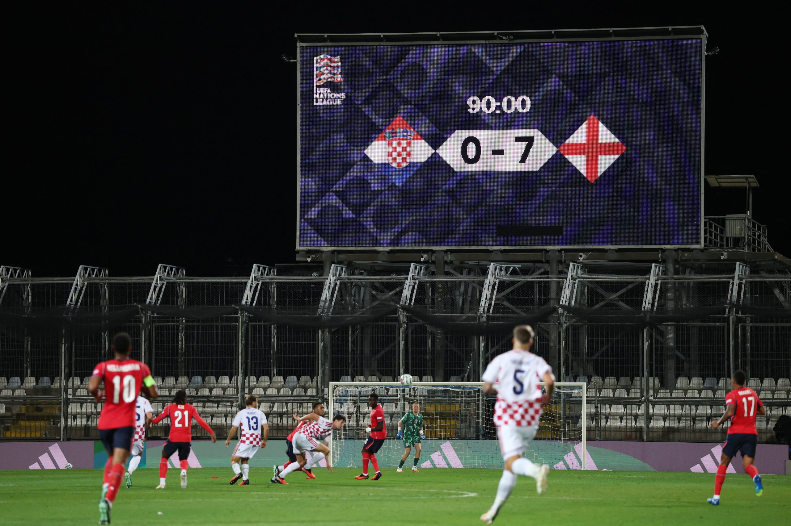 Inglaterra arrasa 0-7 a la Croacia petrificada de Modric